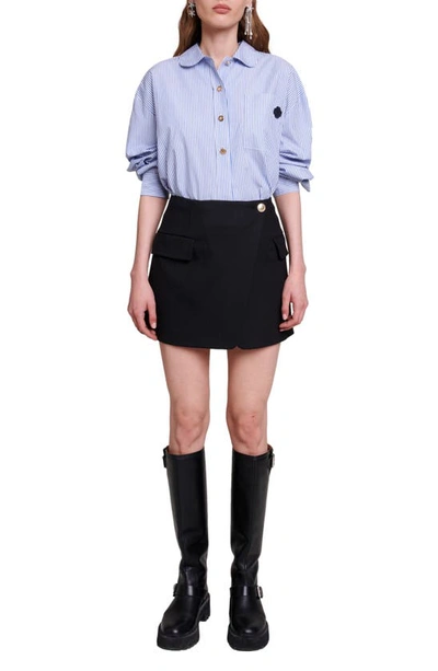 Shop Maje Jakino Wrap Miniskirt In Black