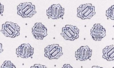 Shop Maje Myshirtina Monogram Crop Short Sleeve Cardigan In Clover Ecru/ Blue