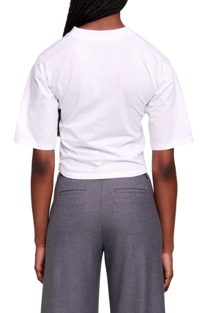 Shop Maje Tcorsy Cotton Corset T-shirt In White