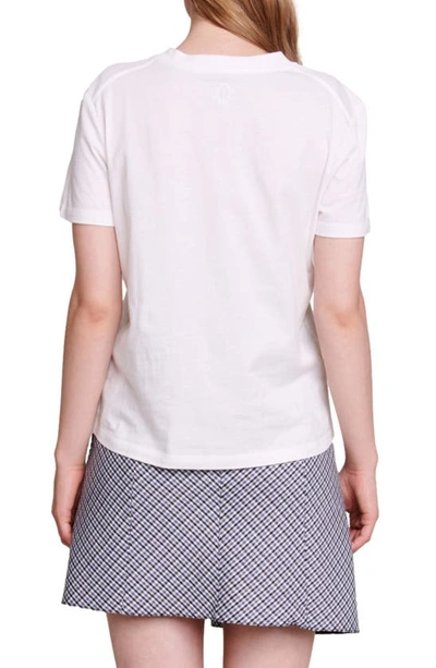 Shop Maje Toukana Crystal Embellished Cotton T-shirt In White