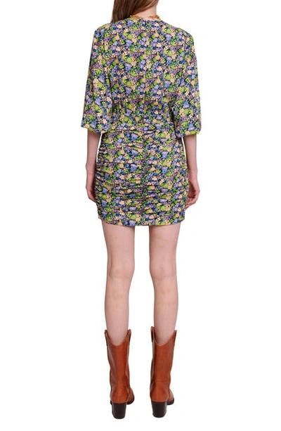 Maje Floral Mini Dress In Multico Print