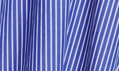 Shop Maje Relisa Stripe Puff Sleeve Cotton Shirtdress In Bleu Blue
