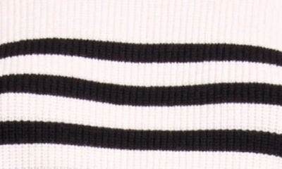 Shop Maje Marino Stripe Drop Shoulder Sweater In Ecru Black