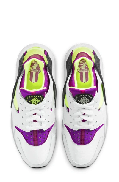 Shop Nike Air Huarache Sneaker In White/ Neon Yellow/ Magenta