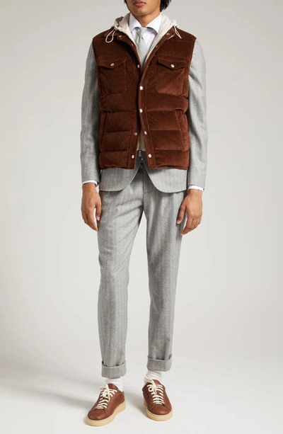 Eleventy Herringbone Virgin Wool Suit In Medium Grey