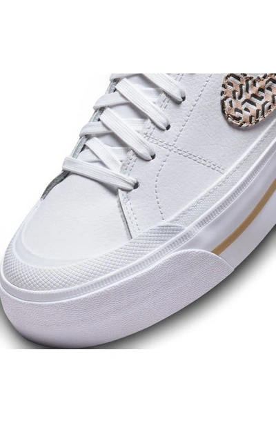 Shop Nike Court Legacy Lift United In White/ Hemp/ Black/ White