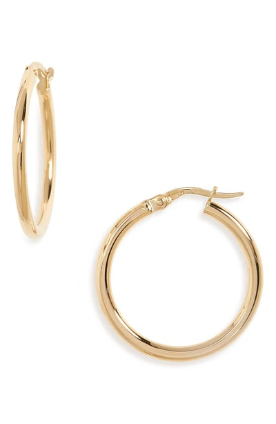 Shop Roberto Coin Hoop Earrings In Yg