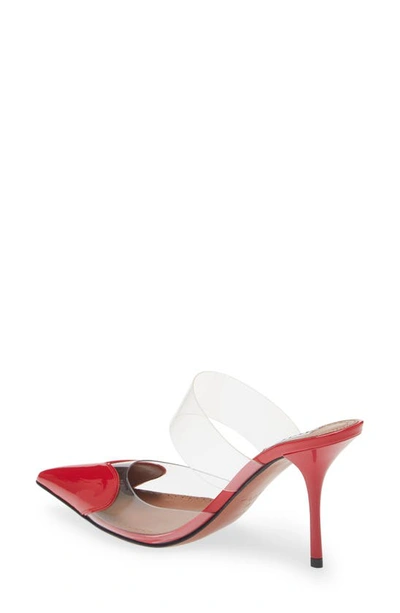 Shop Alaïa High Love Heart Pointed Toe Mule In Red