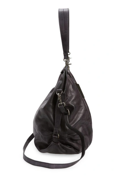 Shop Free People We The Free Sabine Leather Hobo Bag In Washed Black