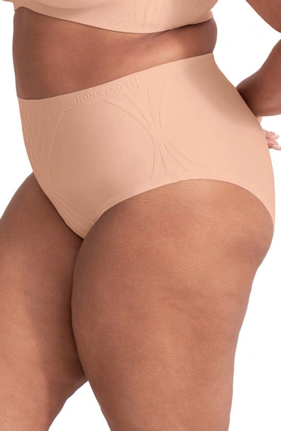 Shop Honeylove Silhouette Shaping Briefs In Rose Tan