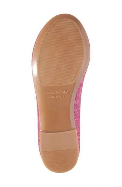 Shop Dolce & Gabbana Kids' Glitter Flat In Pink Glitter