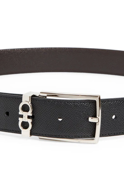 Shop Ferragamo Reversible Leather Belt In Nero