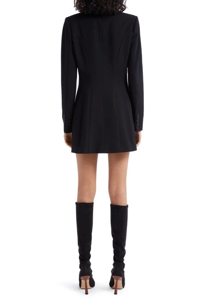 Shop A.l.c Juliet Pleated Long Sleeve Blazer Dress In Black