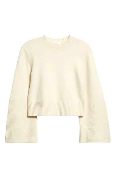 Shop A.l.c Clover Merino Wool Blend Crop Sweater In Natural