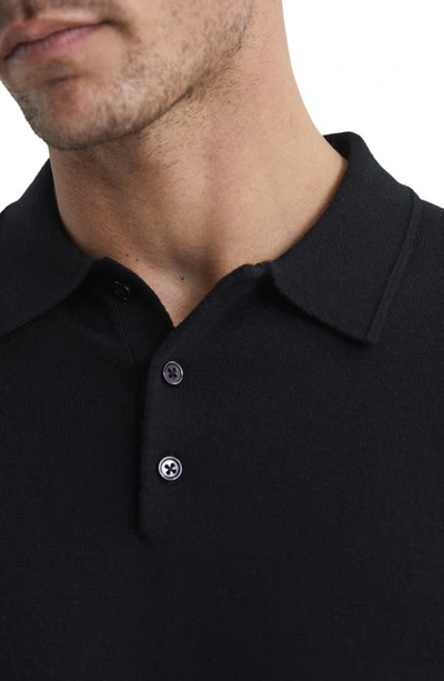 Shop Reiss Trafford Long Sleeve Wool Polo Sweater In Black