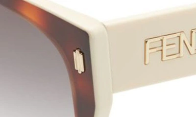 Shop Fendi 55mm Gradient Butterfly Sunglasses In Blonde Havana / Gradient Smoke