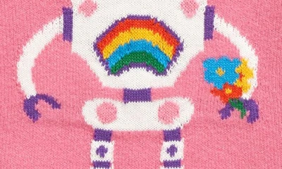 Tucker + Tate Kids' Icon Sweater In Pink Cosmos Robot Bouquet