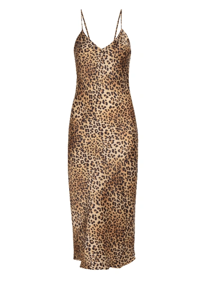 Gilda & Pearl Golden Hollywood Leopard-print Silk Midi Dress