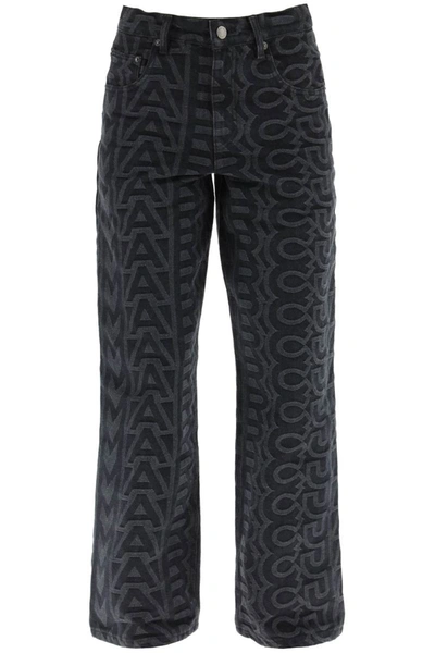Shop Marc Jacobs 'the Monogram Denim Pant' In Black