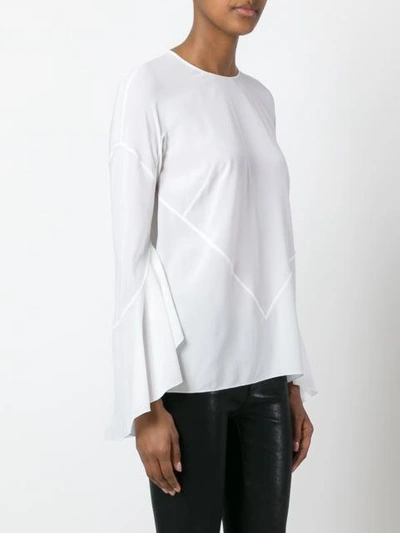 Shop Givenchy Ruffled Sleeve Blouse In White