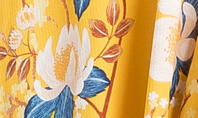 Shop Meghan La Jasmine Floral Wrap Maxi Dress In Gold Lotus