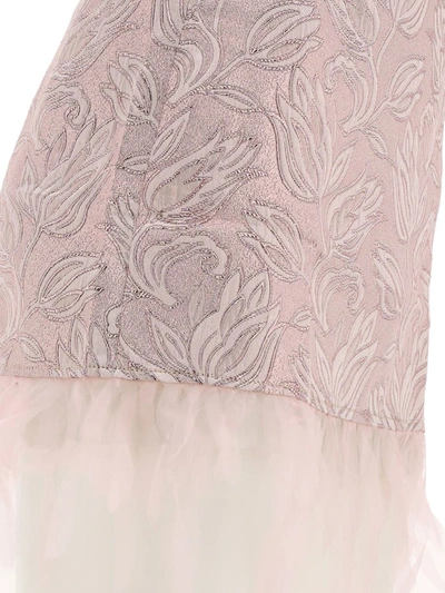 Shop Collina Strada "feather Jacquard" Skirt In Pink