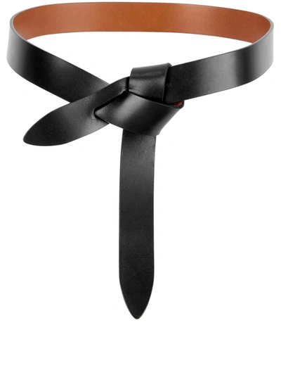 Shop Isabel Marant "lecce" Reversible Knotted Belt In Black