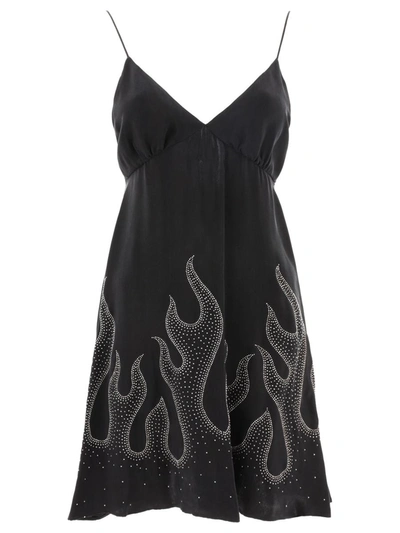 Shop Palm Angels "studded Burning" Dress In Black