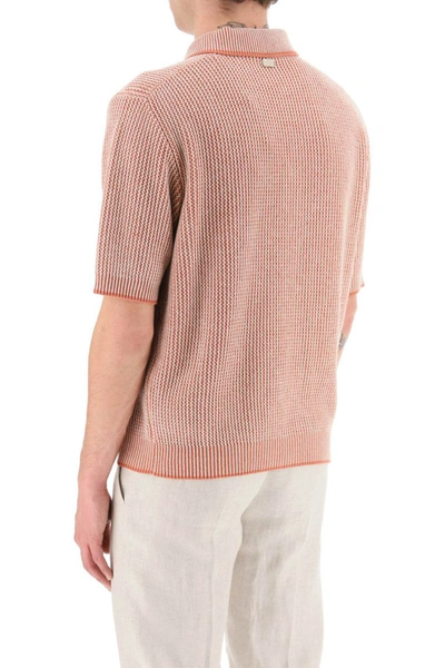 Shop Agnona Short-sleeved Cotton Cachemire And Linen Cardigan In Multicolor