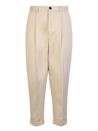 Shop Ami Alexandre Mattiussi Ami Paris Trousers In Beige