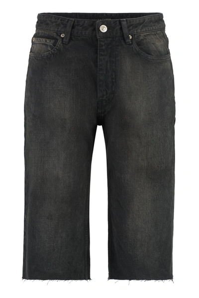 Shop Balenciaga Cotton Bermuda Shorts In Black
