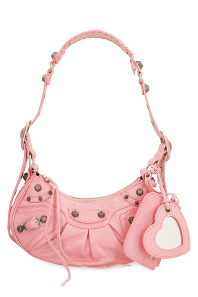 Shop Balenciaga Le Cagole Xs Leather Crossbody Bag In Pink