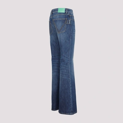 Shop Bottega Veneta Cotton Denim Pants Jeans In Blue