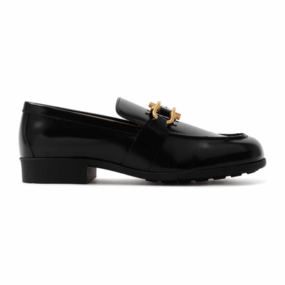 Shop Bottega Veneta Leather Loafers Shoes In Black