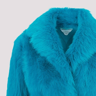 Shop Bottega Veneta Lamb Fur Coat In Blue