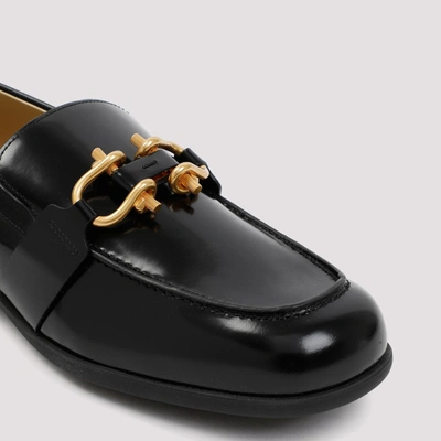 Shop Bottega Veneta Leather Loafers Shoes In Black