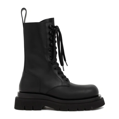 Shop Bottega Veneta Lug Lace Up Boots Shoes In Black