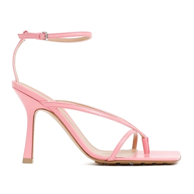 Shop Bottega Veneta Stretch Strap Sandal Shoes In Pink &amp; Purple