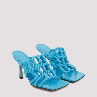 Shop Bottega Veneta Stretch Twist Mule Shoes In Blue