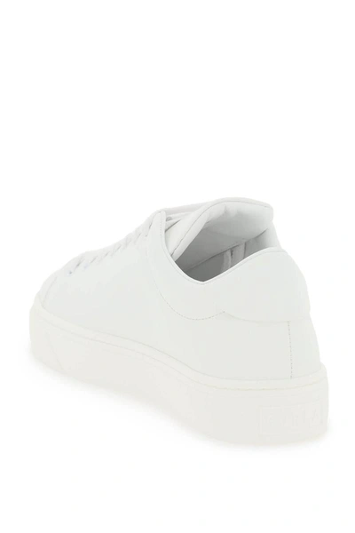 Shop Furla Joy Leather Sneakers In White