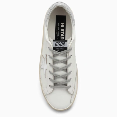 Shop Golden Goose Deluxe Brand White/silver Hi-star Sneakers