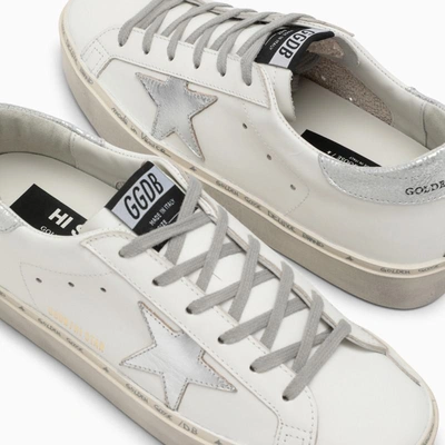 Shop Golden Goose Deluxe Brand White/silver Hi-star Sneakers