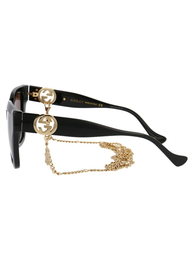 Shop Gucci Sunglasses In 005 Black Black Brown