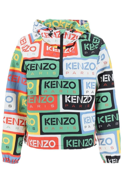Shop Kenzo ' Labels' Anorak Jacket In Multicolor