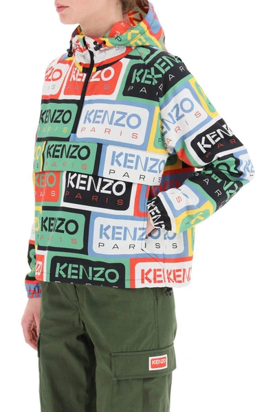 Shop Kenzo ' Labels' Anorak Jacket In Multicolor