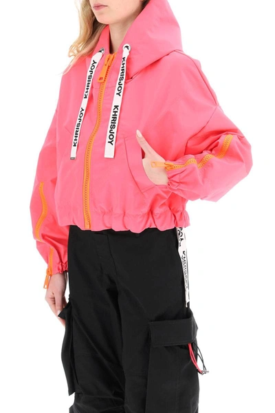 Shop Khrisjoy Khris Crop Windbreaker Jacket In Multicolor