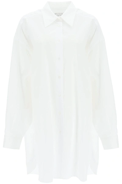 Shop Maison Margiela Popeline Oversized Shirt In White