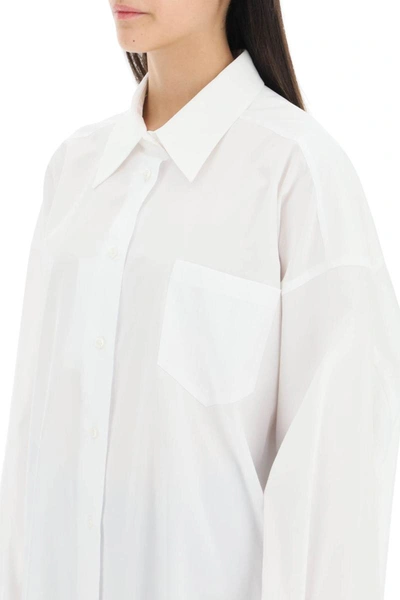 Shop Maison Margiela Popeline Oversized Shirt In White