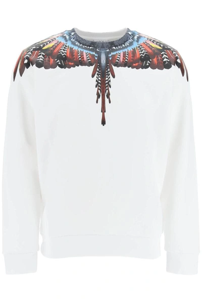 Shop Marcelo Burlon County Of Milan Marcelo Burlon Grizzly Wings Sweatshirt In White