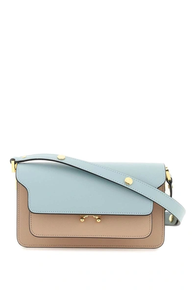 Shop Marni Tricolour Leather Trunk East-west Bag In Multicolor